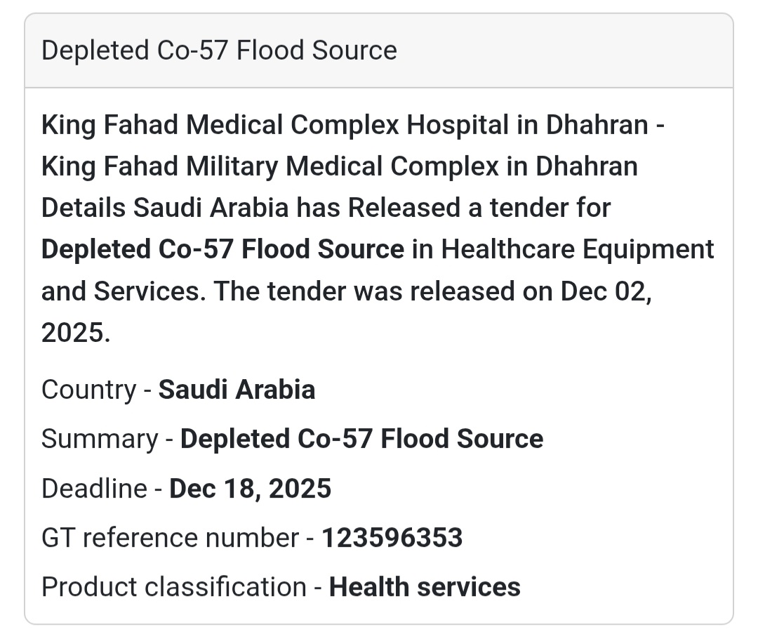 📢 New Tender Alert – Saudi Arabia