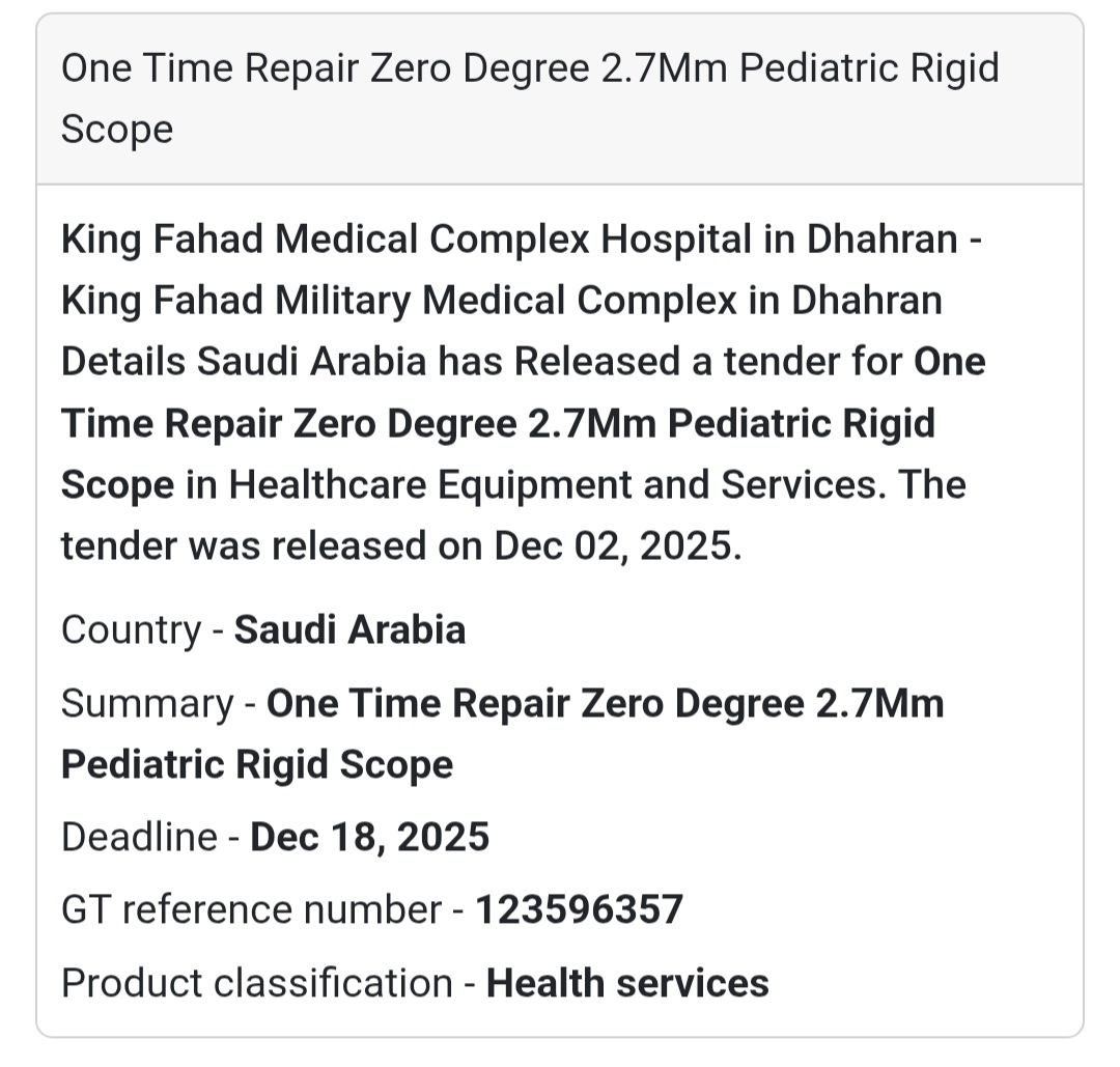 📢 New Tender Alert – Saudi Arabia
