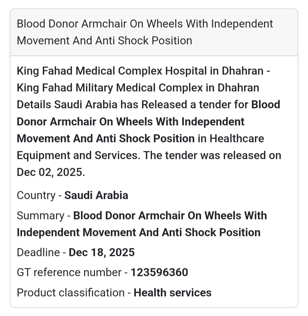 📢 New Tender Alert – Saudi Arabia