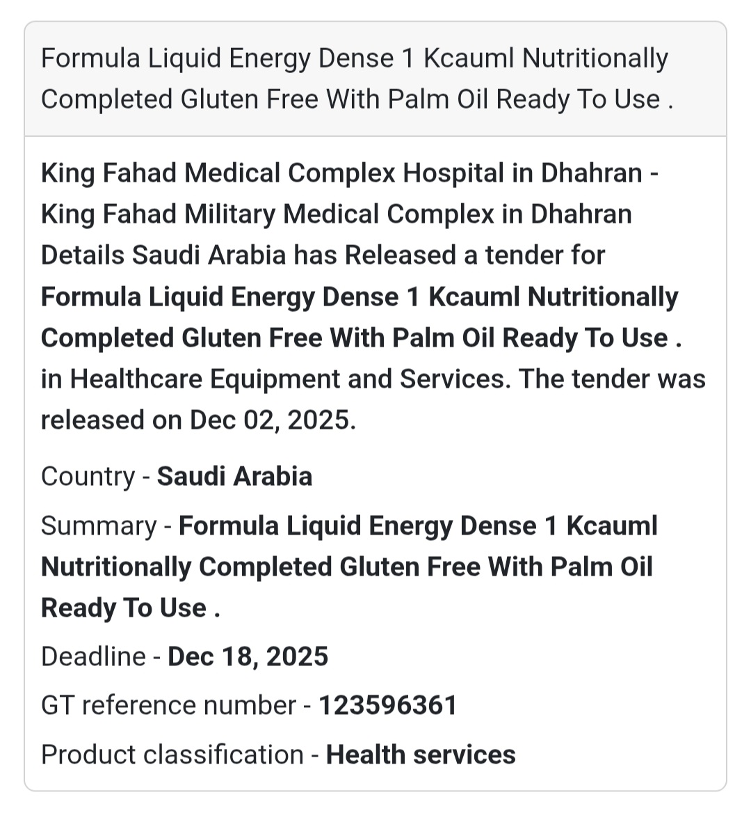 📢 New Tender Alert – Saudi Arabia