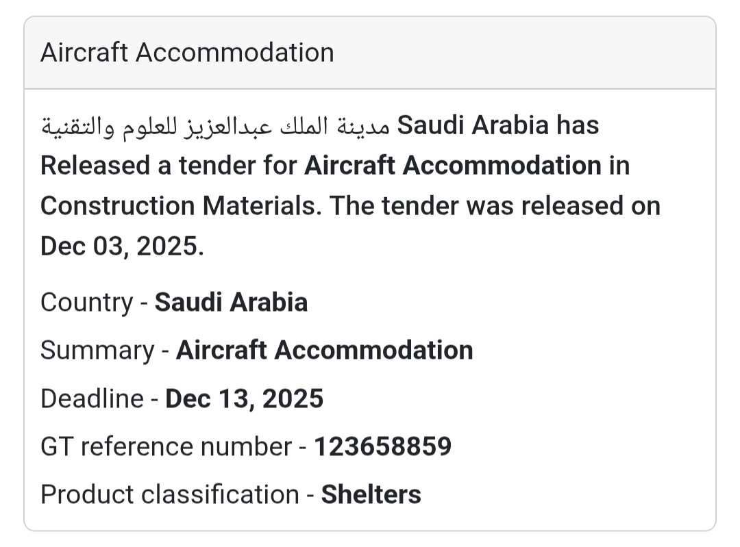📢 New Tender Alert – Saudi Arabia