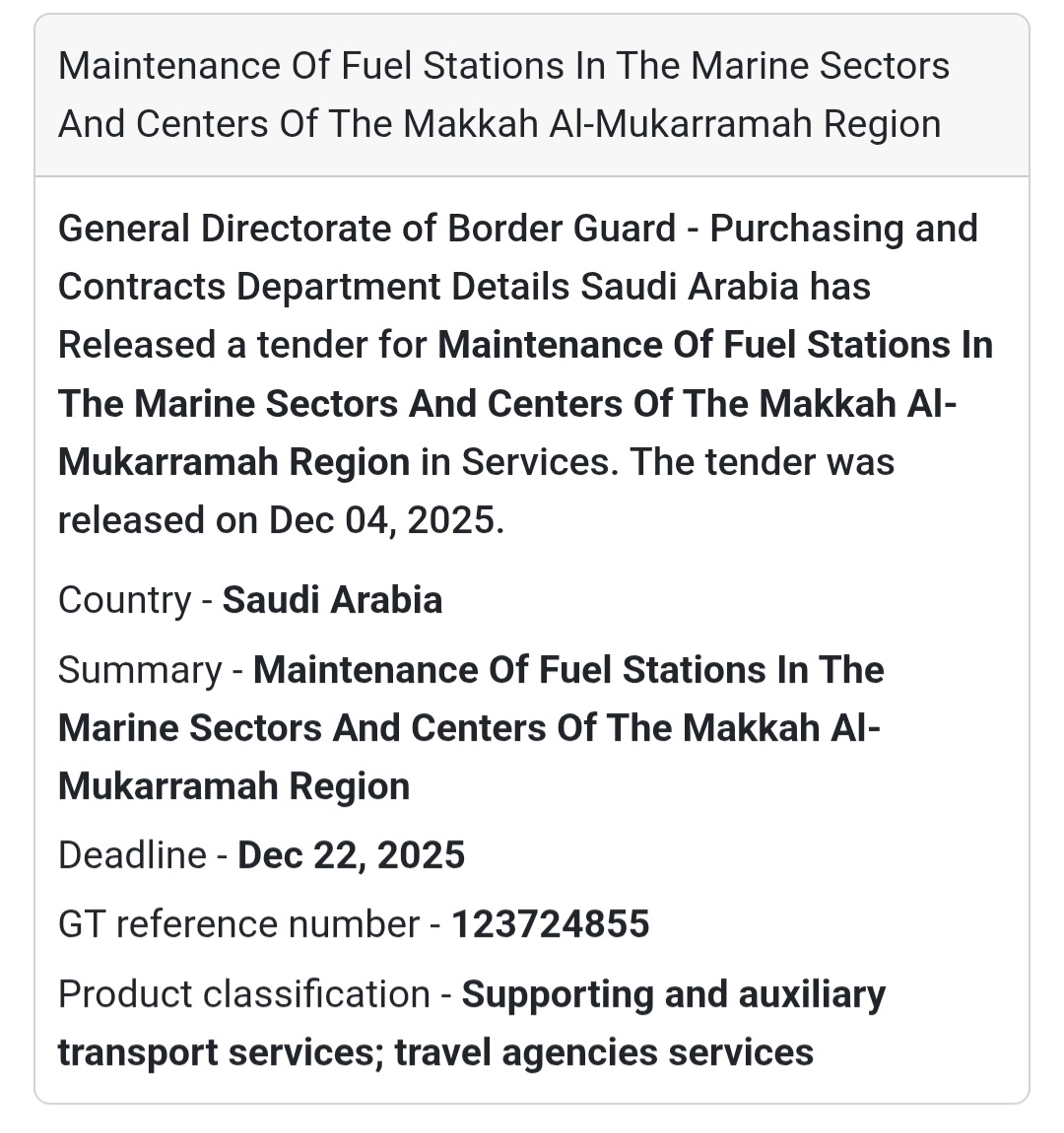 🚨 New Tender Alert – Saudi Arabia 🌍