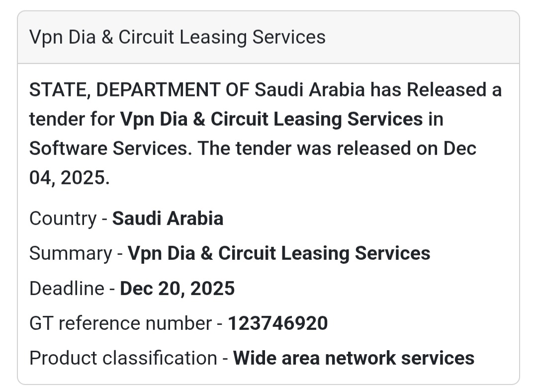 🚨 New Tender Alert – Saudi Arabia 🌍