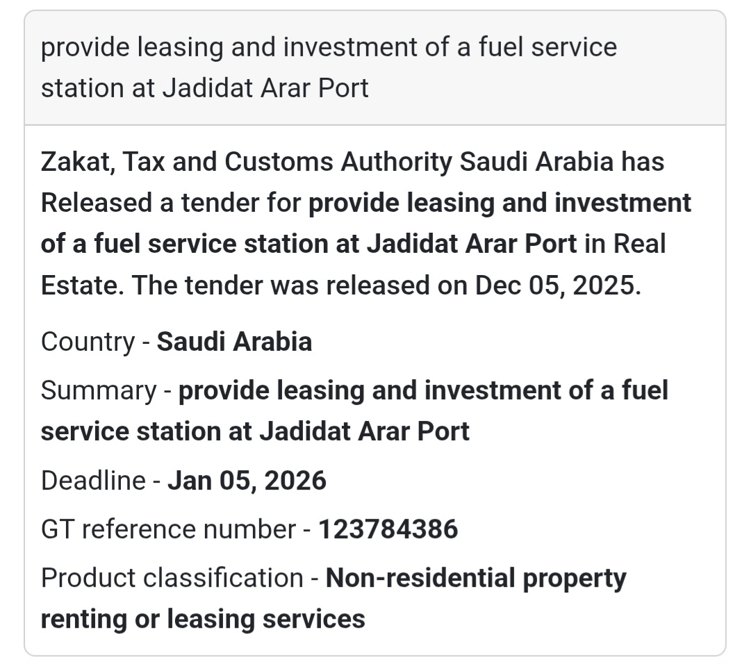 🚨 New Tender Alert – Saudi Arabia 🌍
