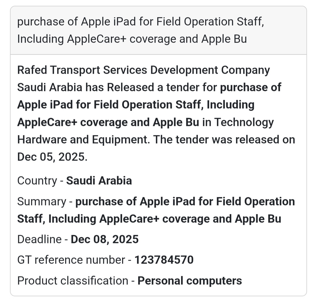 🚨 New Tender Alert – Saudi Arabia 🌍