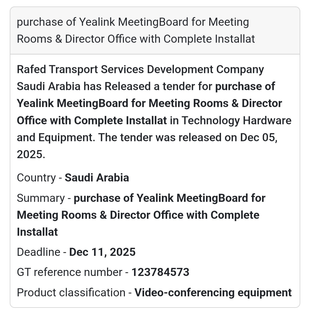 🚨 New Tender Alert – Saudi Arabia 🌍