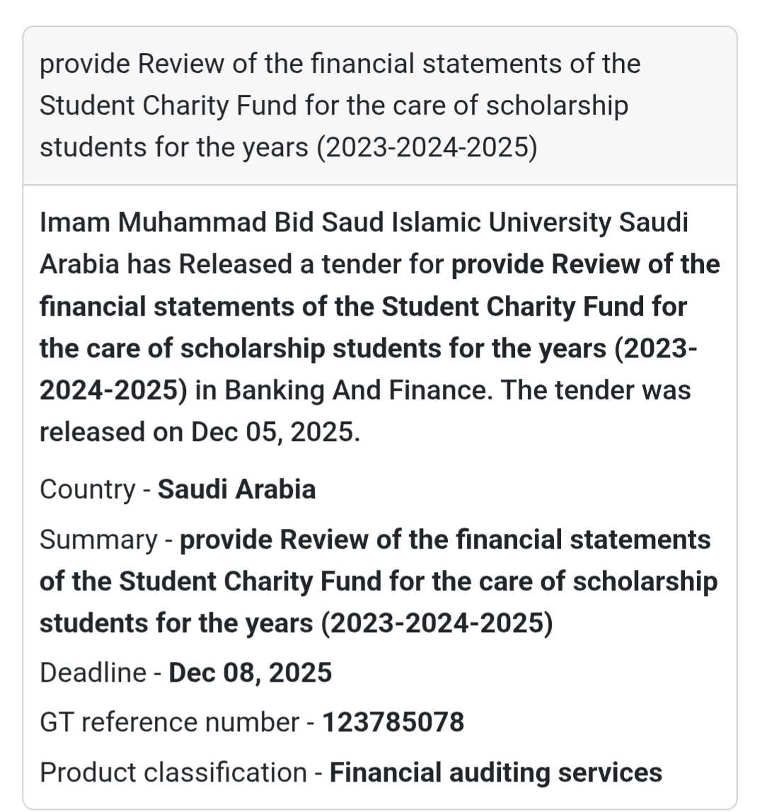 🚨 New Tender Alert – Saudi Arabia 🌍