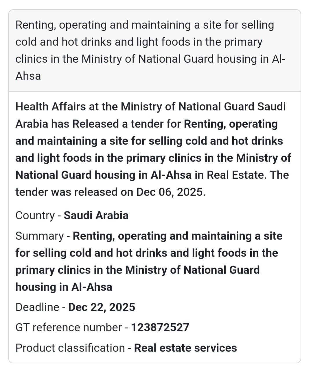 🚨 New Tender Alert – Saudi Arabia 🇸🇦