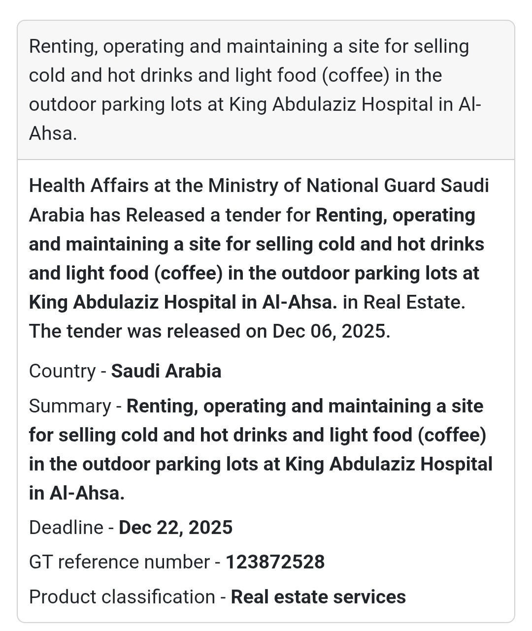 🚨 New Tender Alert – Saudi Arabia 🇸🇦