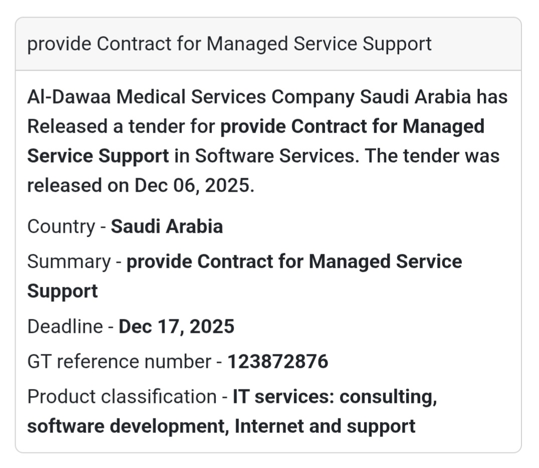 🚨 New Tender Alert – Saudi Arabia 🇸🇦