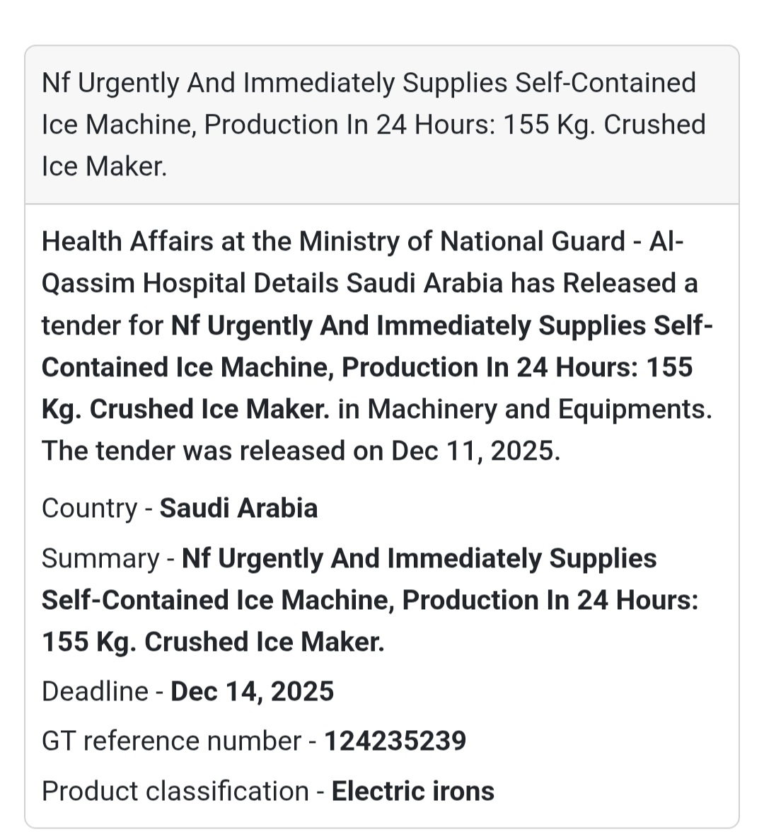 📢 New Tender Alert – Saudi Arabia