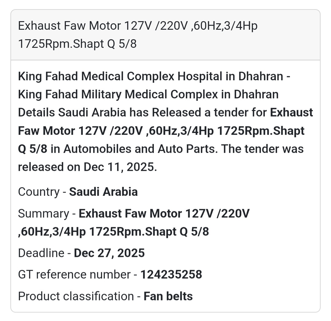 📢 New Tender Alert – Saudi Arabia