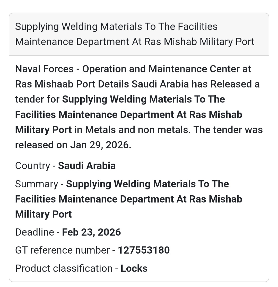 🇸🇦 New Tender Alert: Saudi Arabia 🇸🇦