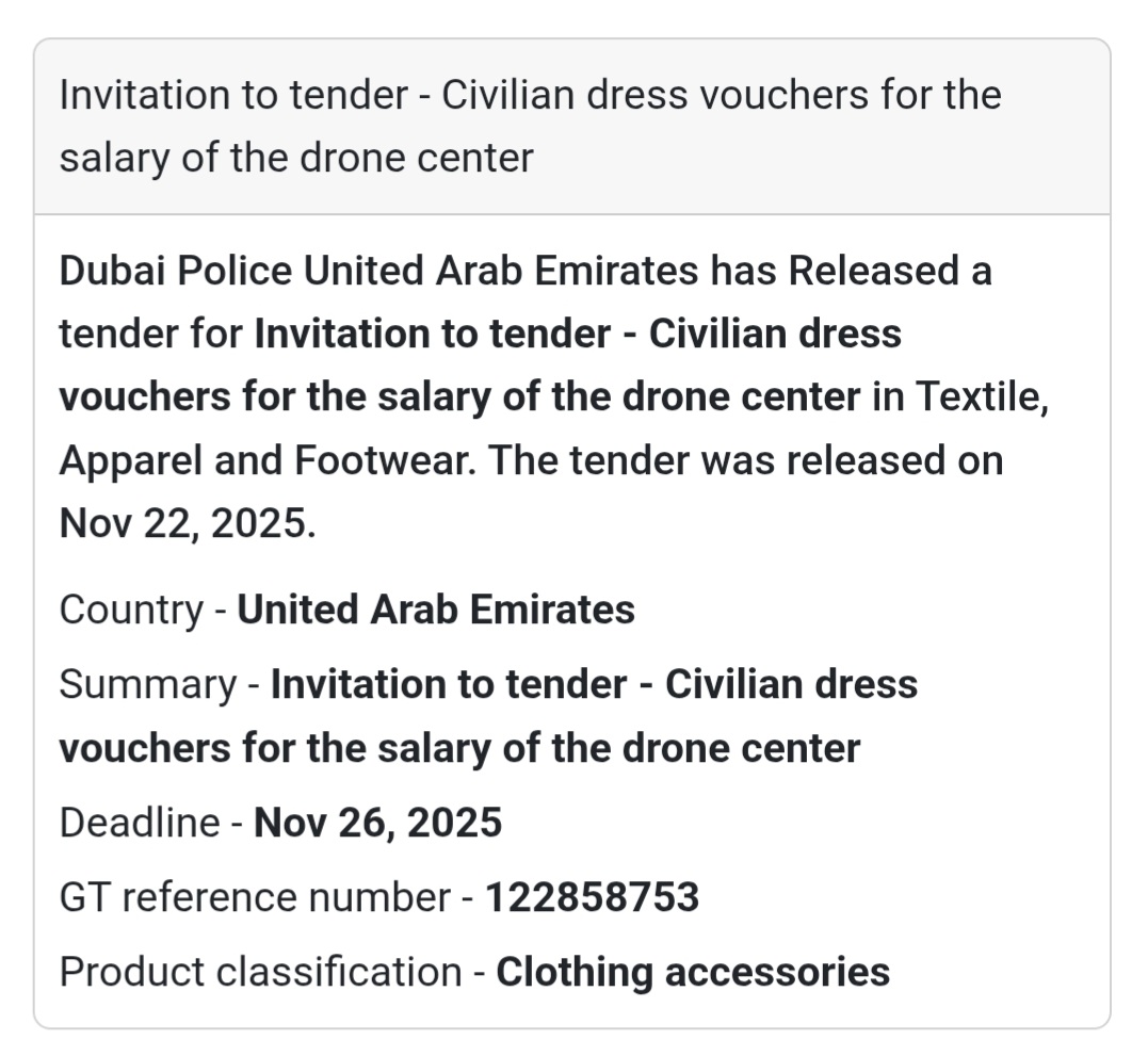 📢 New Tender Alert – UAE