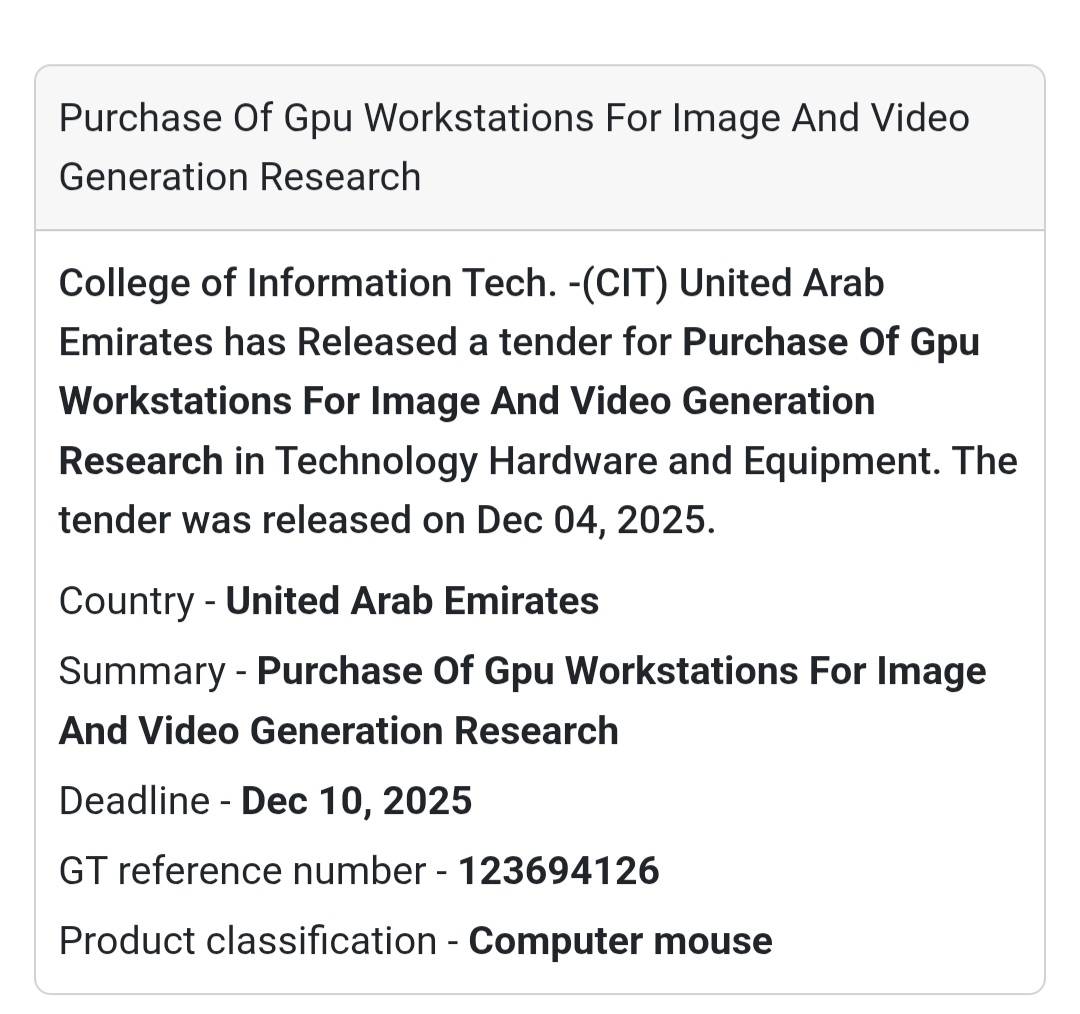 🚨 New Tender Alert – UAE 🇦🇪