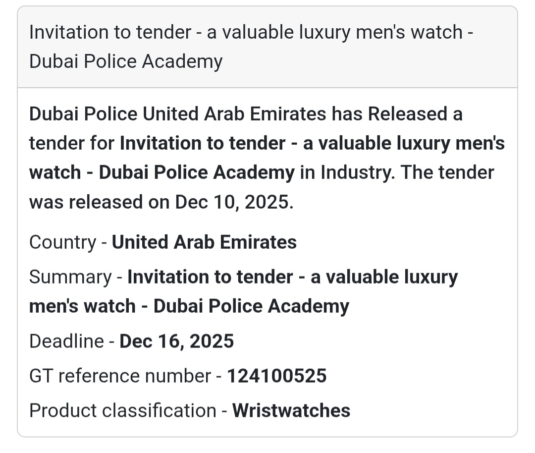 📢 New Tender Alert – UAE 🇦🇪