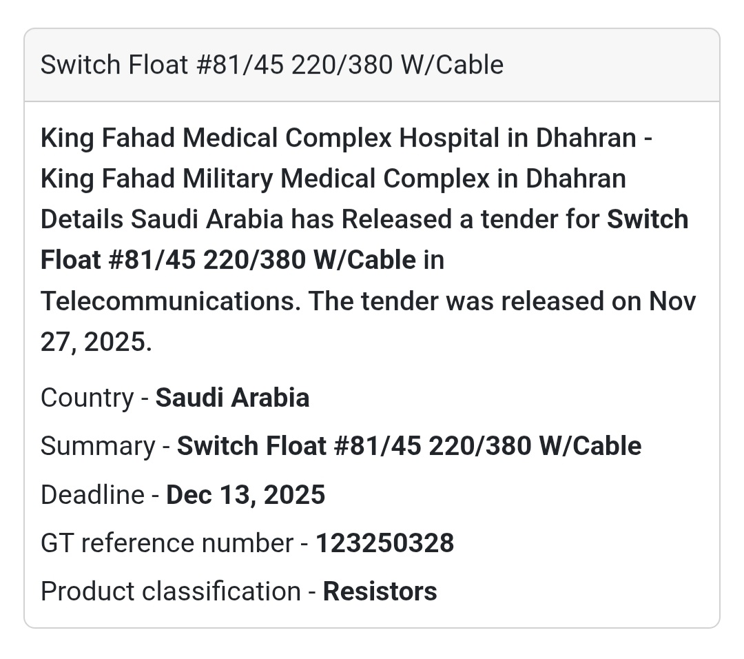 🚤 New Tender Announcement – Saudi Arabia 🇸🇦