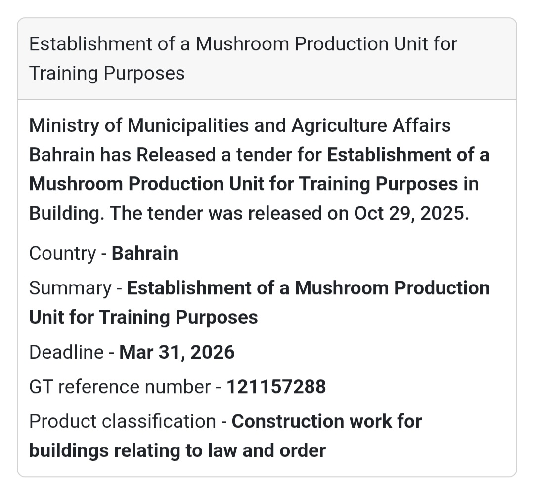 📢 New Tender Opportunity – Bahrain 🇧🇭