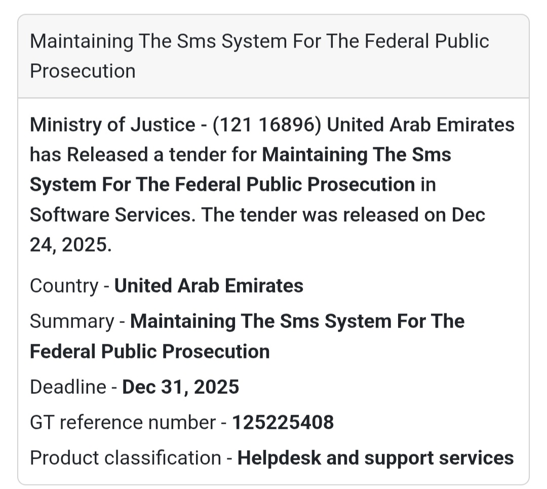 🚨 New Tender Opportunity – UAE 🇦🇪