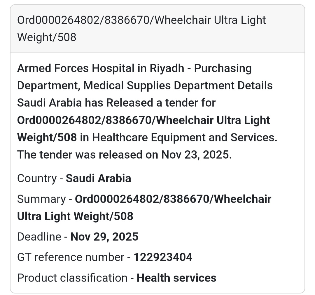 📣 New Tender Release – Saudi Arabia