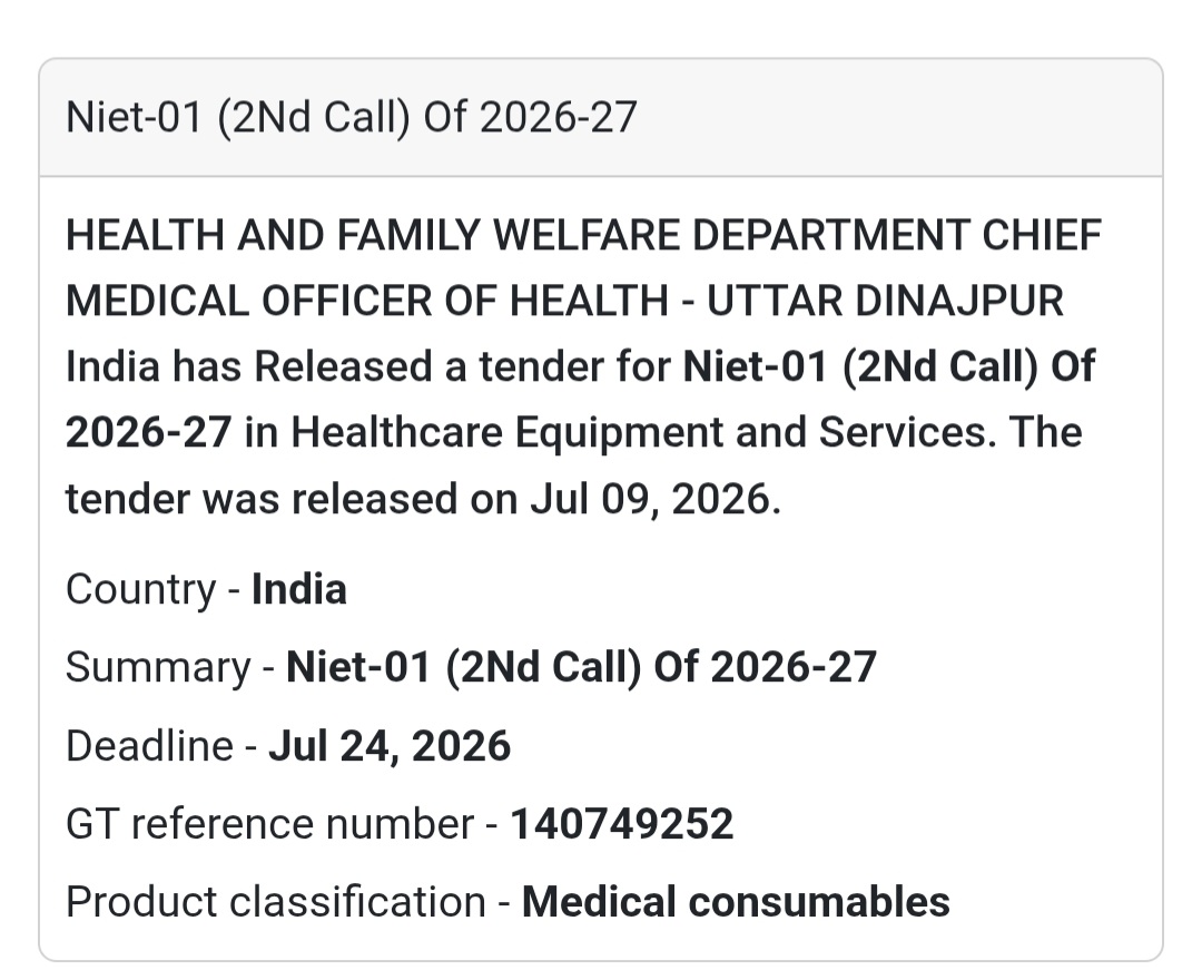🏥 NIET-01 (2nd Call) 2026-27 | 📍Uttar Dinajpur