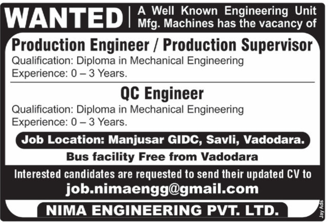 ⚙️ NIMA Engineering Pvt. Ltd. Hiring