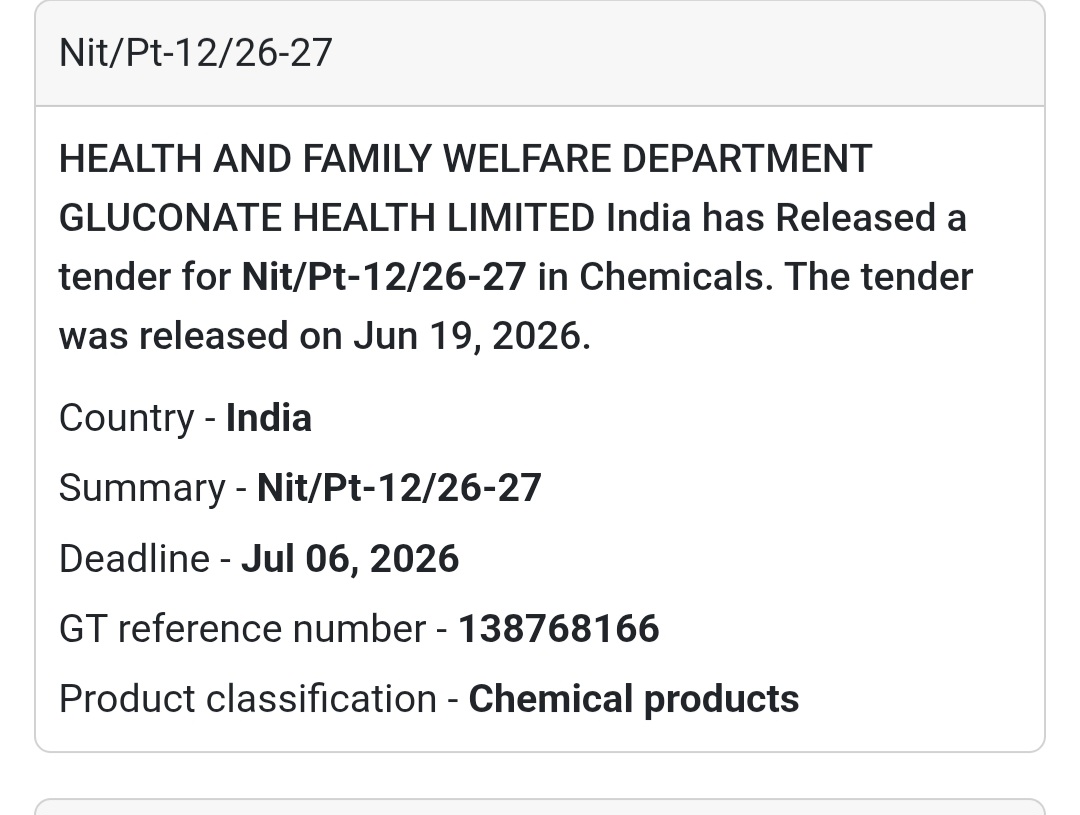 🧪 NIT/PT-12/26-27 tender