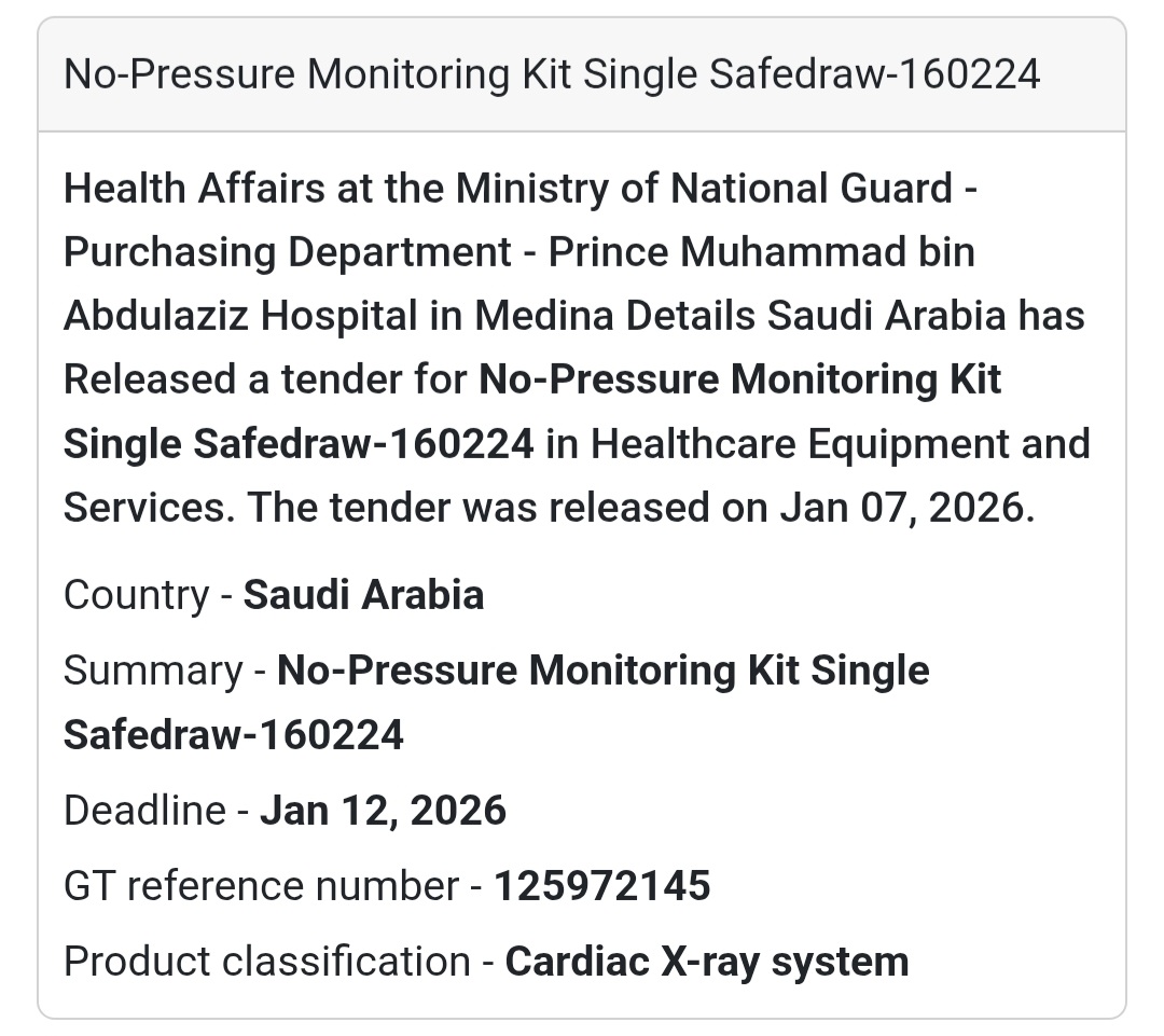 ❤️ No-Pressure Monitoring Kit Single Safedraw (160224)