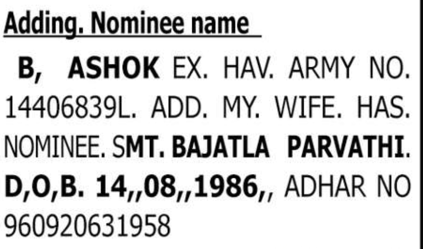 📢 Nominee Addition Notice