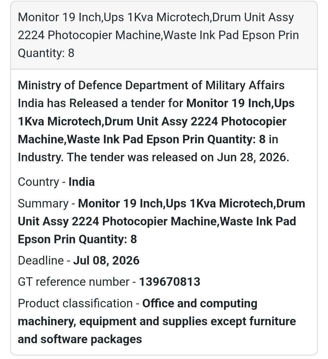 🖥️ Office & Computing Equipment | India 🇮🇳