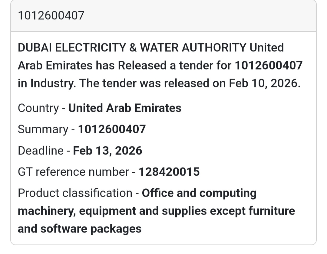 🖥 Office & Computing Equipment Tender – UAE