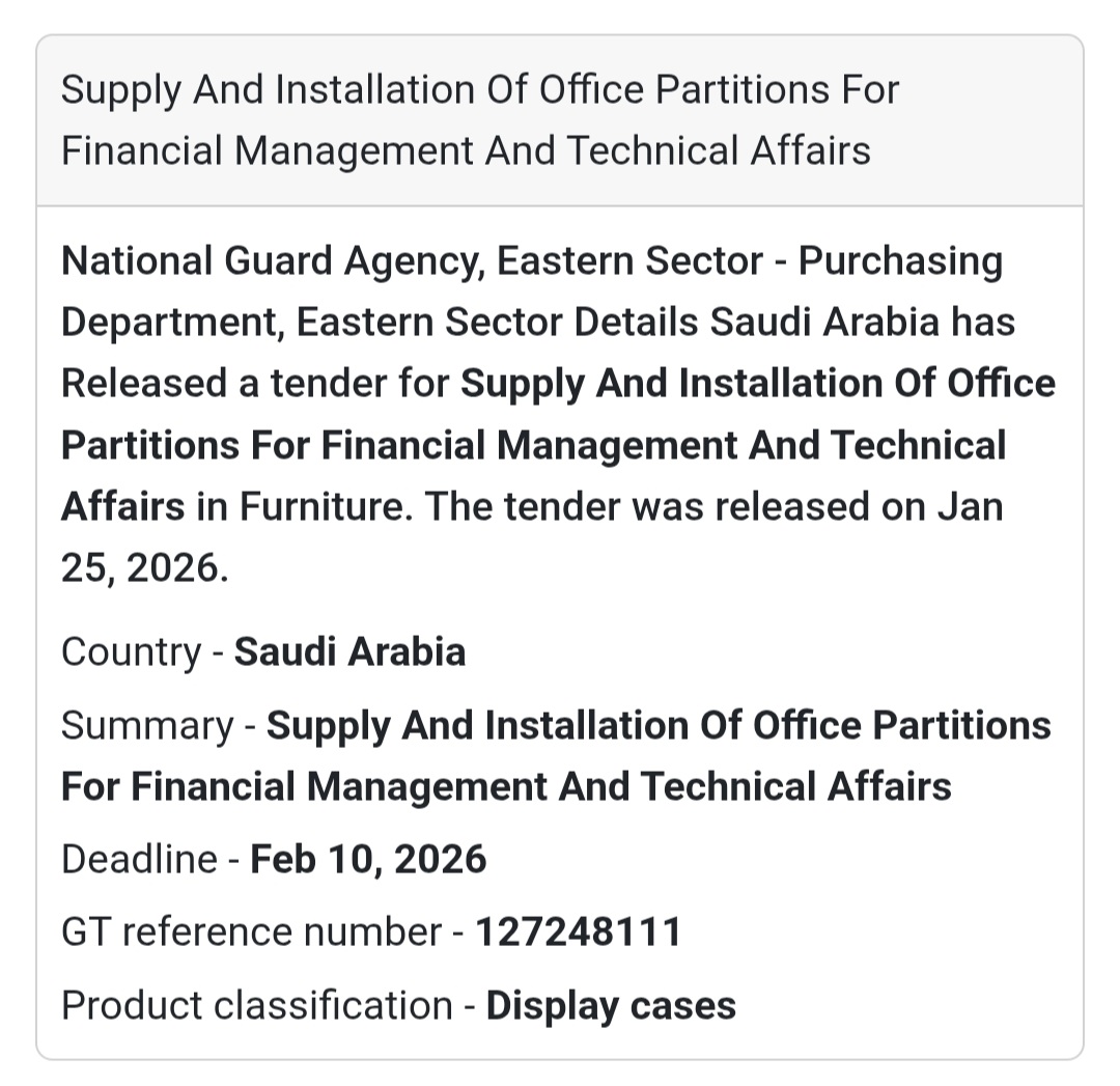 🪑 Office Partitions – Eastern Sector