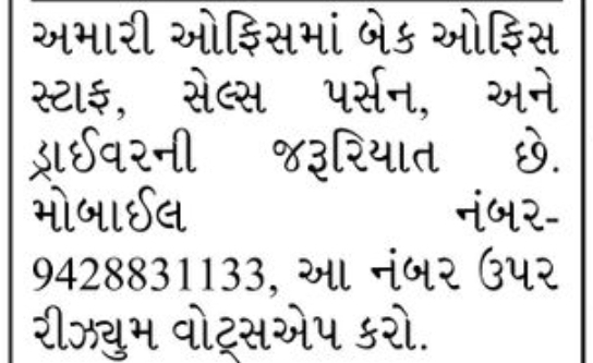 💼 Office Staff Required