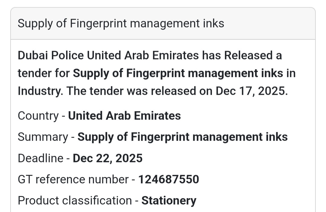 🔔 Office Supplies Tender | United Arab Emirates 🇦🇪