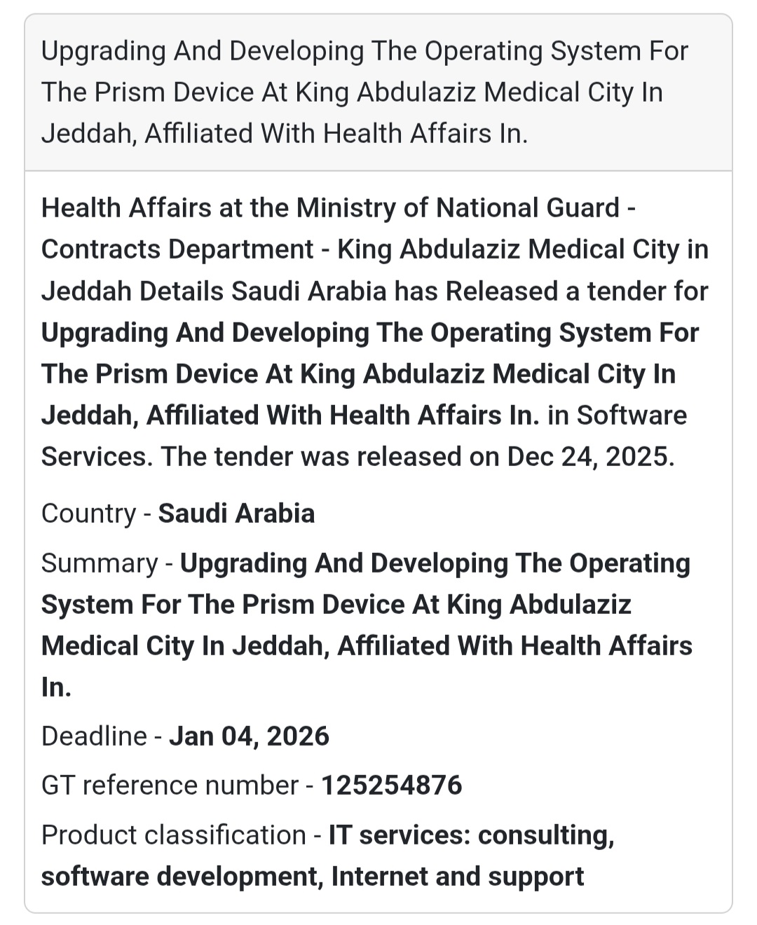 💻 Operating System Upgrade for Prism Device – Jeddah 🇸🇦