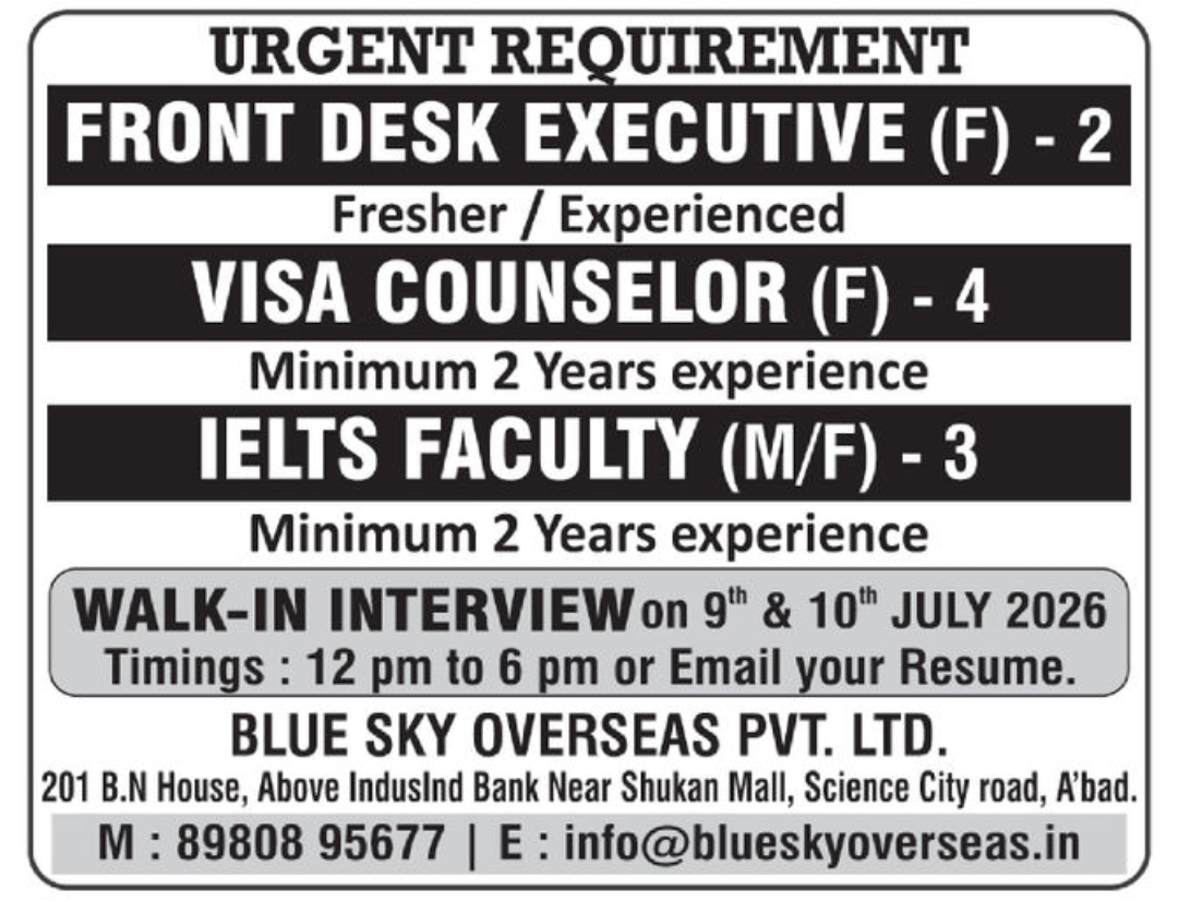 ✈️ Overseas Consultancy Hiring