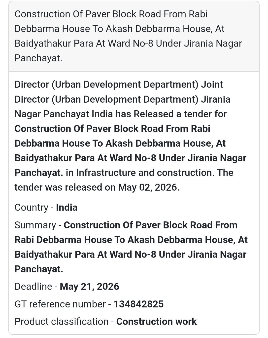 🛣️ Paver Block Road (Jirania)