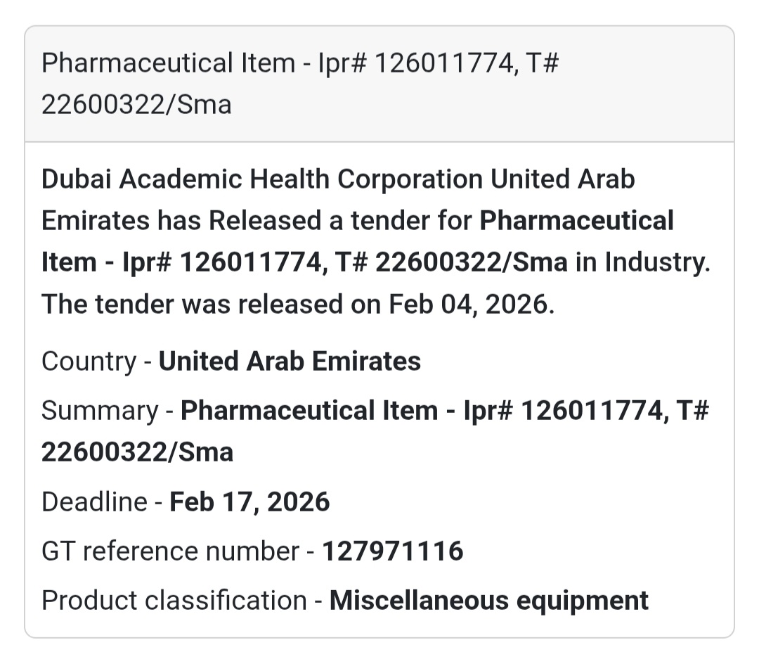 💊 Pharmaceutical Item – IPR# 126011774