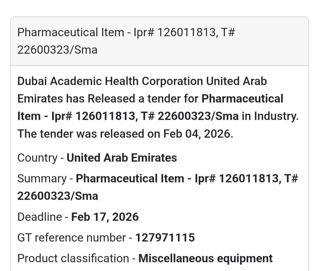 💊 Pharmaceutical Item – IPR# 126011813