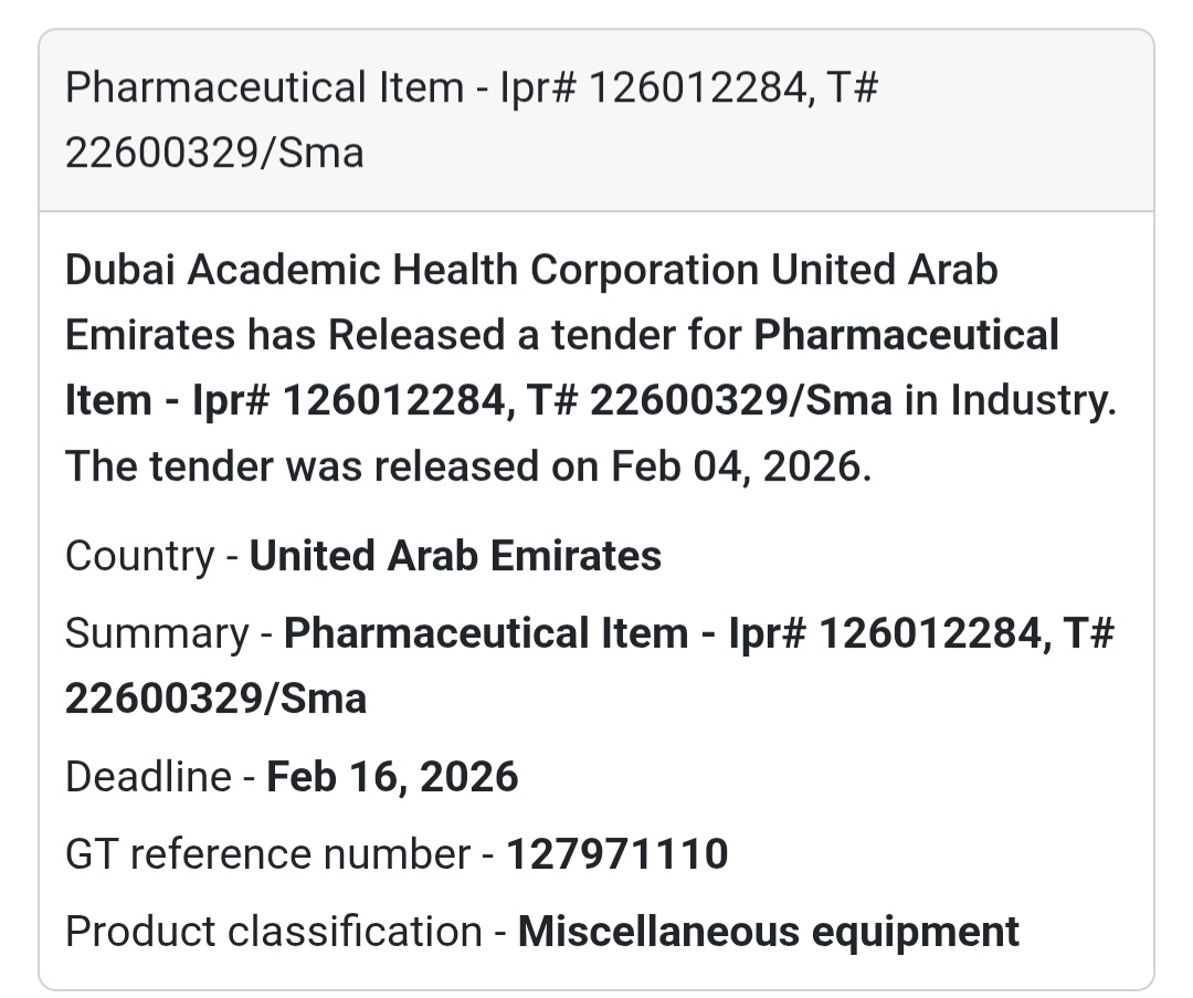 💊 Pharmaceutical Item – IPR# 126012284