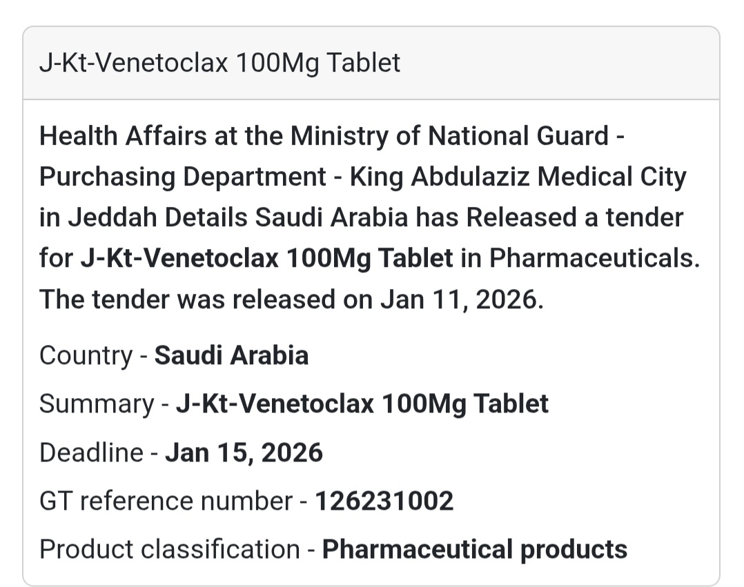 🧬 PHARMACEUTICAL SUPPLY – VENETOCLAX