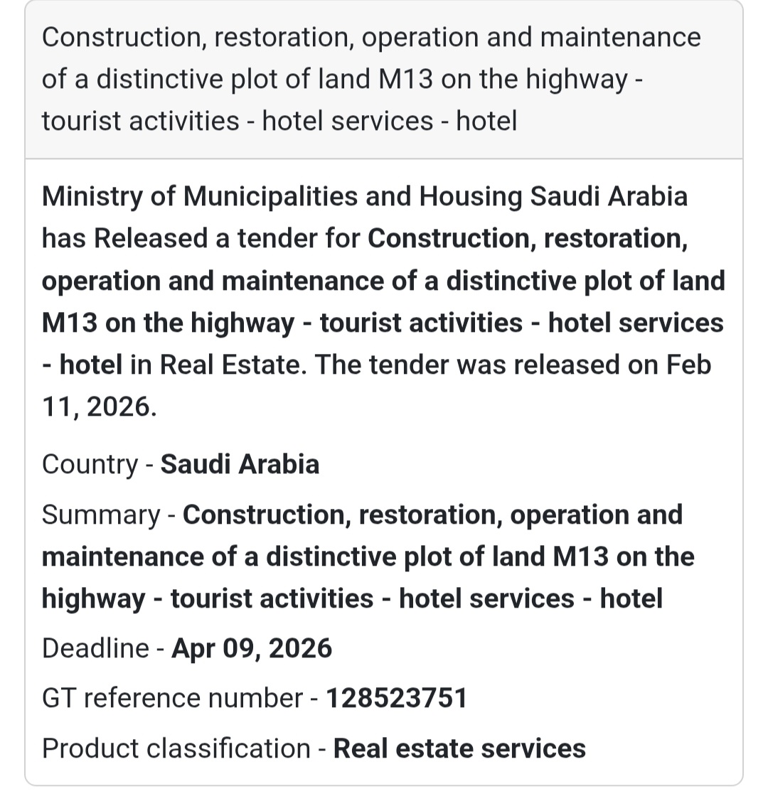 🏨 Plot M13 – Hotel & Tourist Activities Project