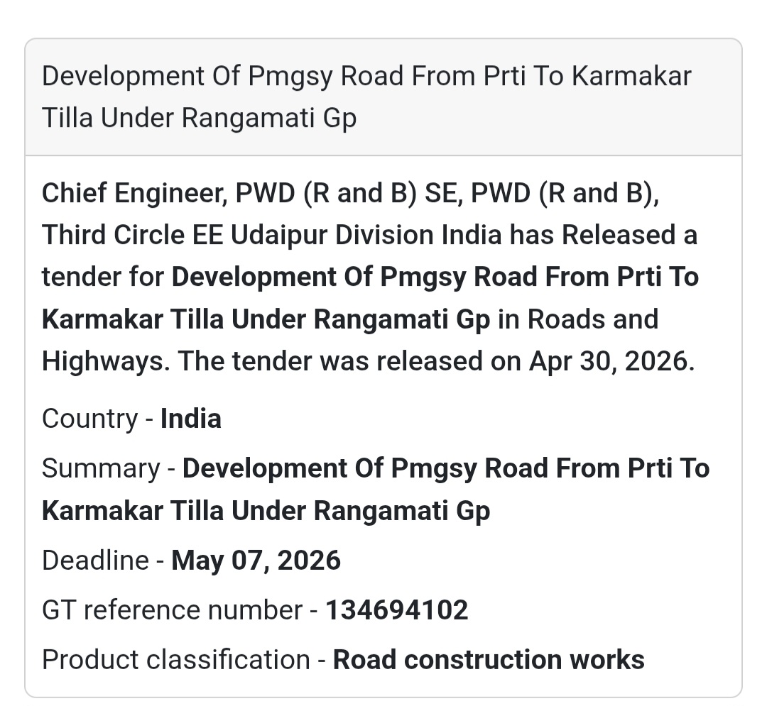 🛣️ PMGSY Road Development – Rangamati