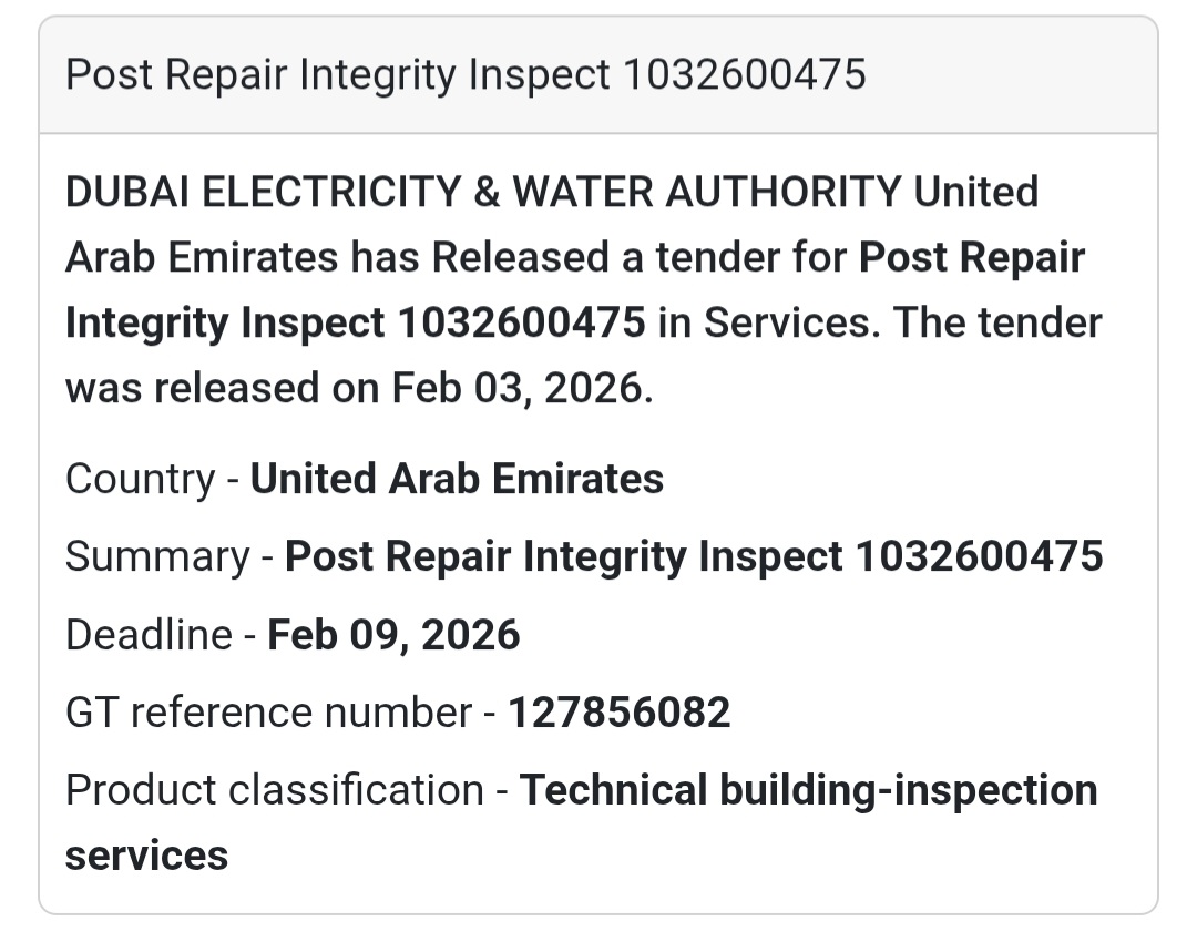 🏗️ Post Repair Integrity Inspection Technical Inspection Services | UAE 🇦🇪