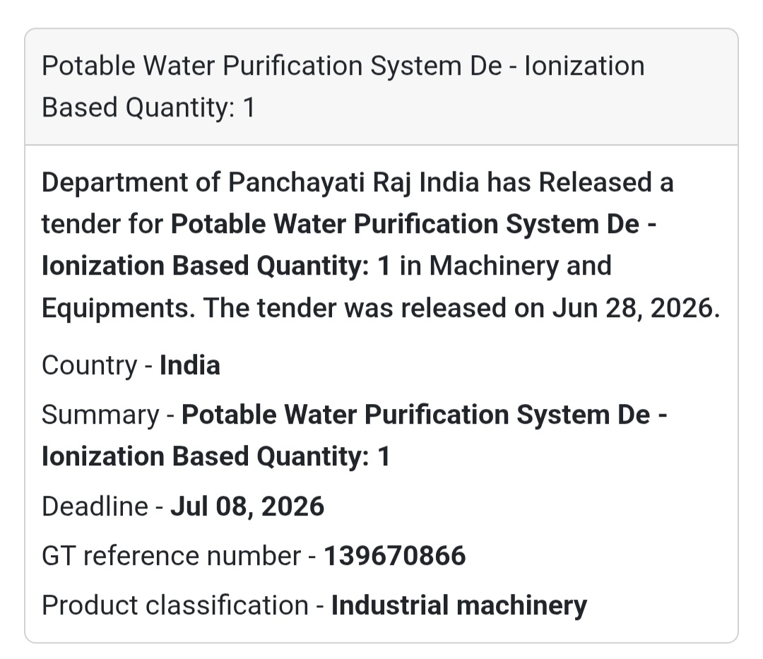 💧 Potable Water Purification System (De-Ionization Based) | India 🇮🇳