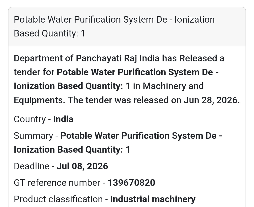 💧 Potable Water Purification System (De-Ionization Based) | India 🇮🇳