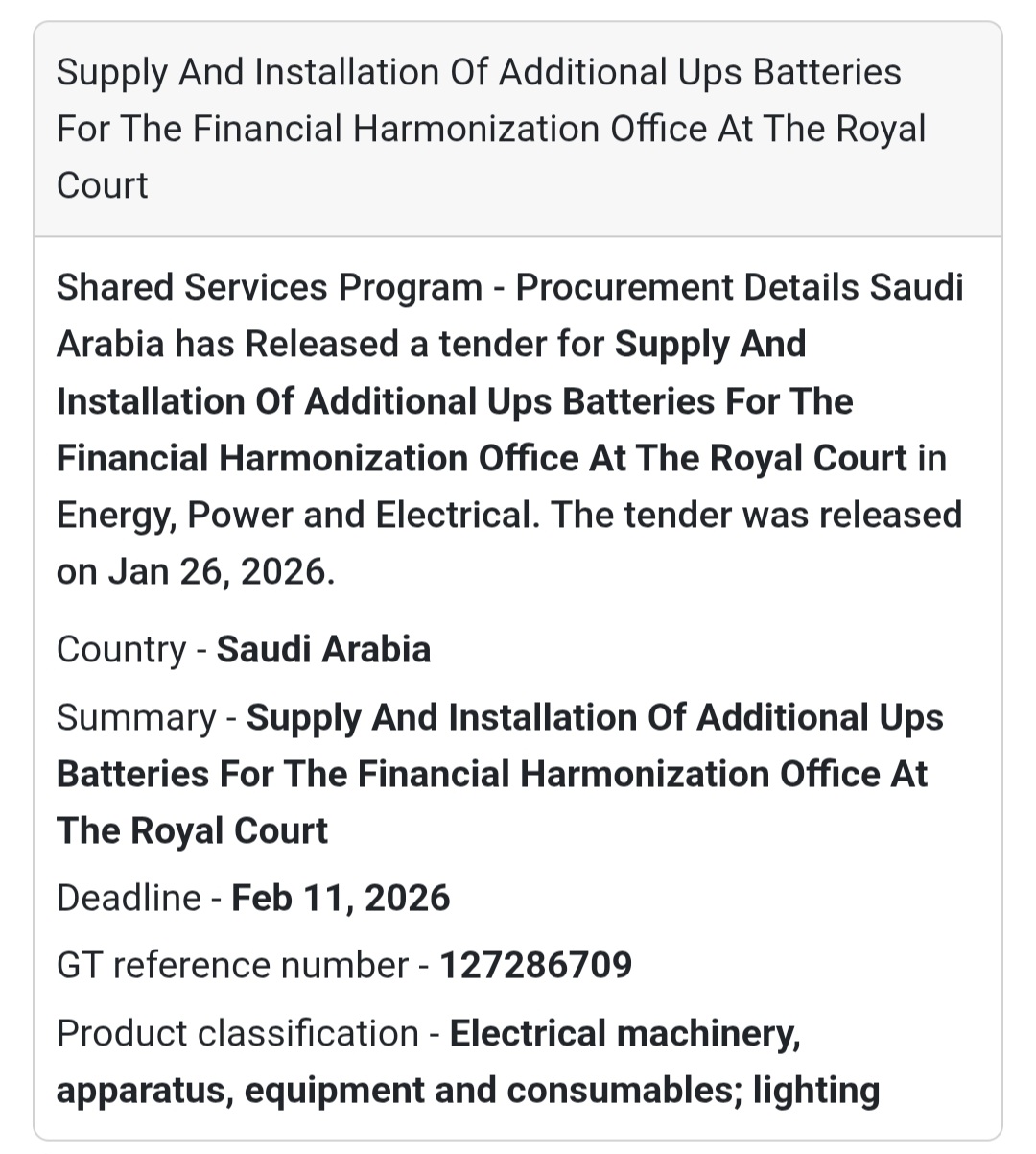 🔋 Power Systems – UPS Batteries Installation