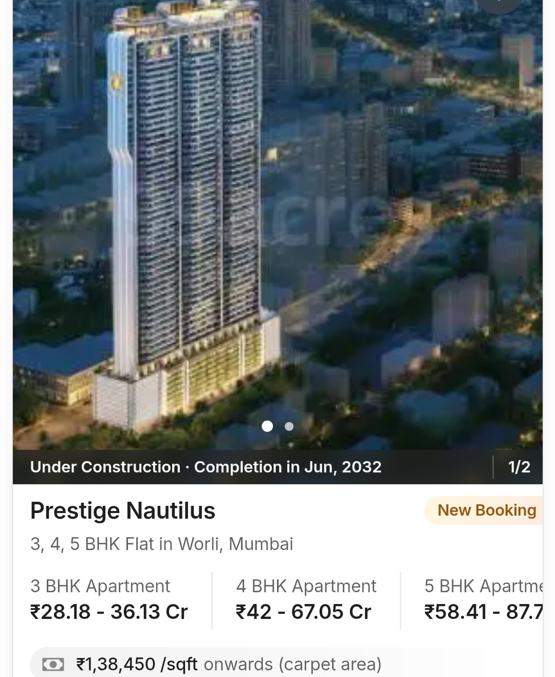 🏙️ Prestige Nautilus – Luxury Above the Mumbai Skyline, Worli
