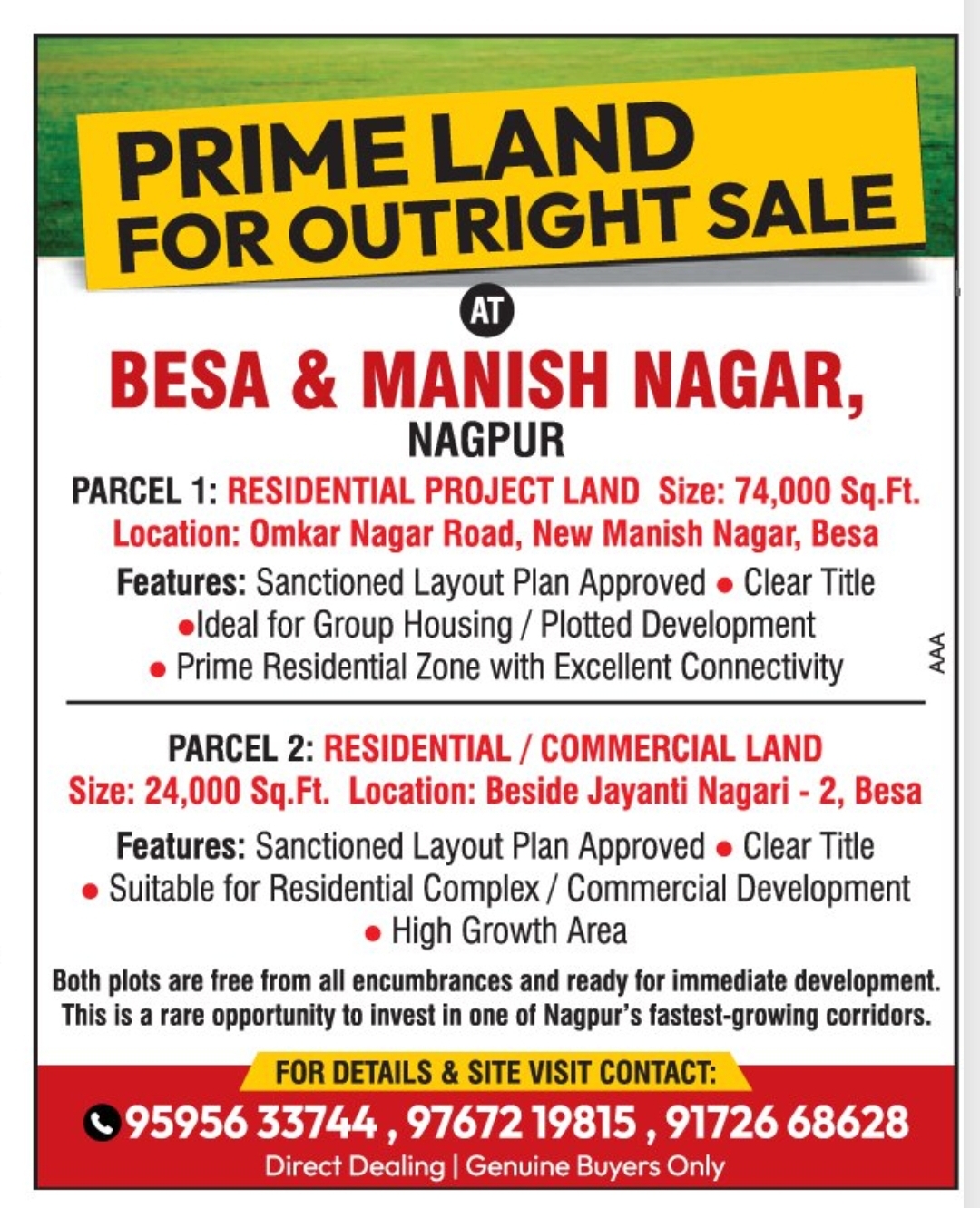 🏡 Prime Land for Outright Sale
