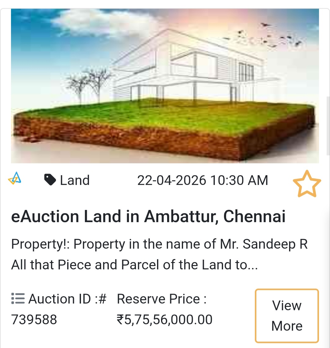 🌆 Prime Land Opportunity in Ambattur, Chennai – Bank Auction